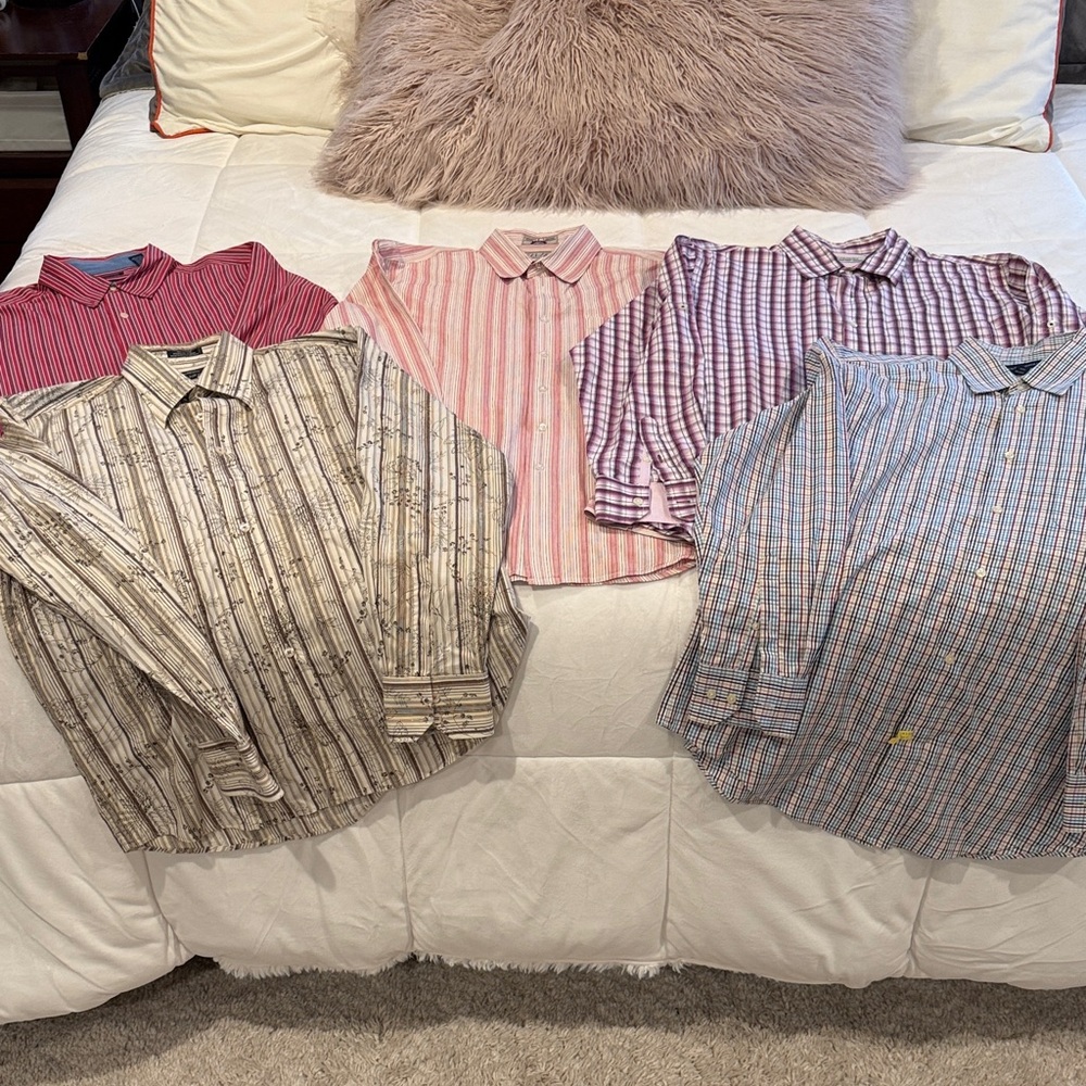Mixed Men’s Casual Button-Down Shirts long sleeve size xl